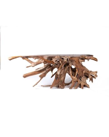 Console racine géante en bois de teck Padar naturel massif, décorative, faite à la main, Hauteur 80 cm X 150 cm Longueur 44 cm Profondeur, fabriquée en Indonésie 1