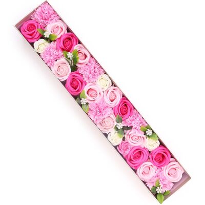 Fleurs de Savon rose - Boîte longue- L'Amoureuse