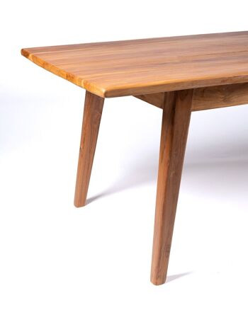 Table à manger rectangulaire en teck Sedoa en bois massif naturel, faite à la main avec finition naturelle, origine indonésienne 2