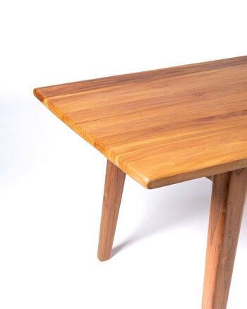 Table à manger rectangulaire en teck Sedoa en bois massif naturel, faite à la main avec finition naturelle, origine indonésienne 3