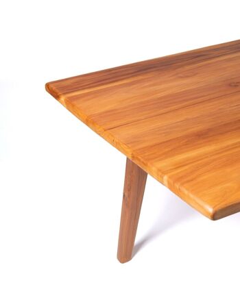 Table à manger rectangulaire en teck Sedoa en bois massif naturel, faite à la main avec finition naturelle, origine indonésienne 4