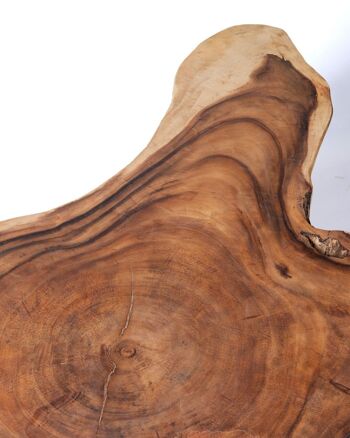 Table basse en bois de saman massif naturel Malle rustique Samama, faite à la main avec finition naturelle et pieds en bois, 45 cm Hauteur 165 cm Longueur 150 cm Profondeur, fabriquée en Indonésie 2