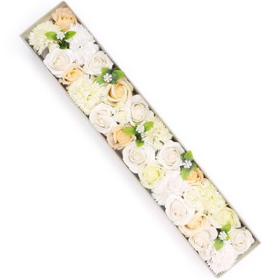 Seifenblumen in Weiß/Elfenbein – Lange Box – La Romantique
