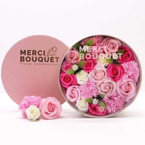 Fleurs de Savon Rose - Bouquet Rond-l Amoureuse