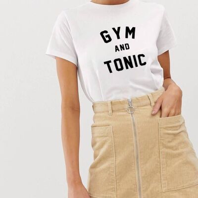 T-Shirt "Gym and Tonic"__S / Bianco