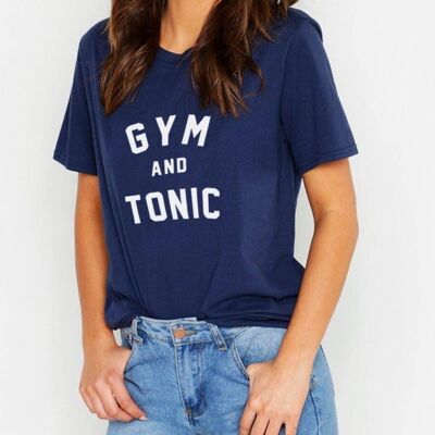 T-Shirt "Gym and Tonic"__L / Blu Navy
