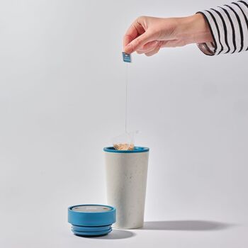 Tasse circulaire 12oz craie et bleu Pacifique (1 x pack 8) tasse à café réutilisable durable 4