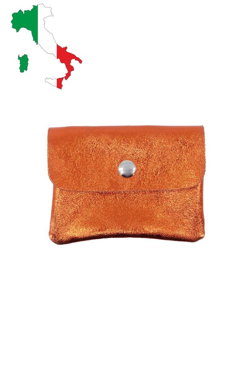 Petit porte monnaie en cuir irisé métallisé pailletté ITP1058
