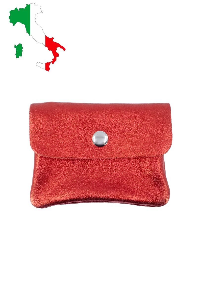 Petit porte monnaie en cuir irisé métallisé pailletté ITP1058