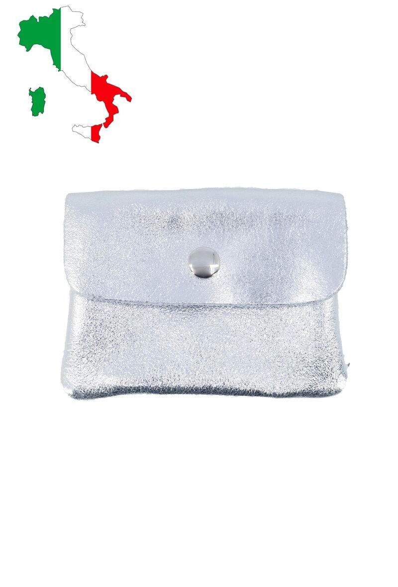 Petit porte monnaie en cuir irisé métallisé pailletté ITP1058