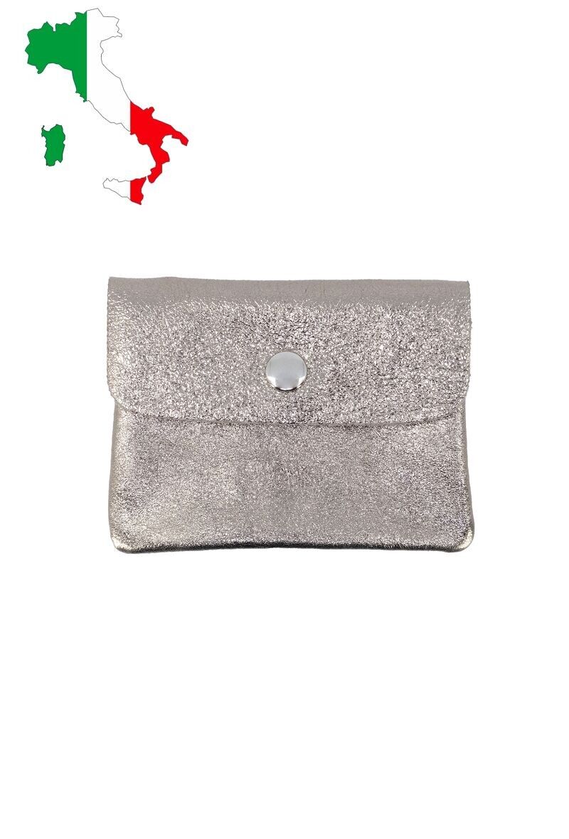 Petit porte monnaie en cuir irisé métallisé pailletté ITP1058