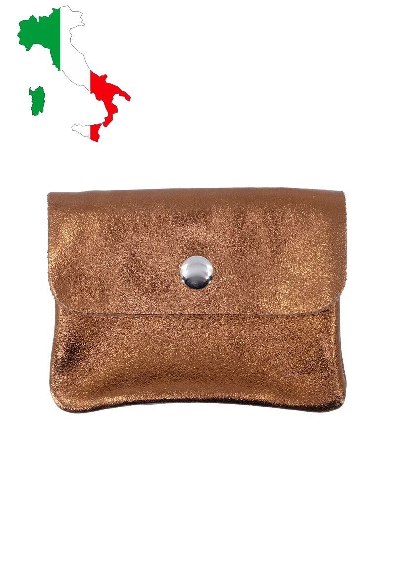 Petit porte monnaie en cuir irisé métallisé pailletté ITP1058
