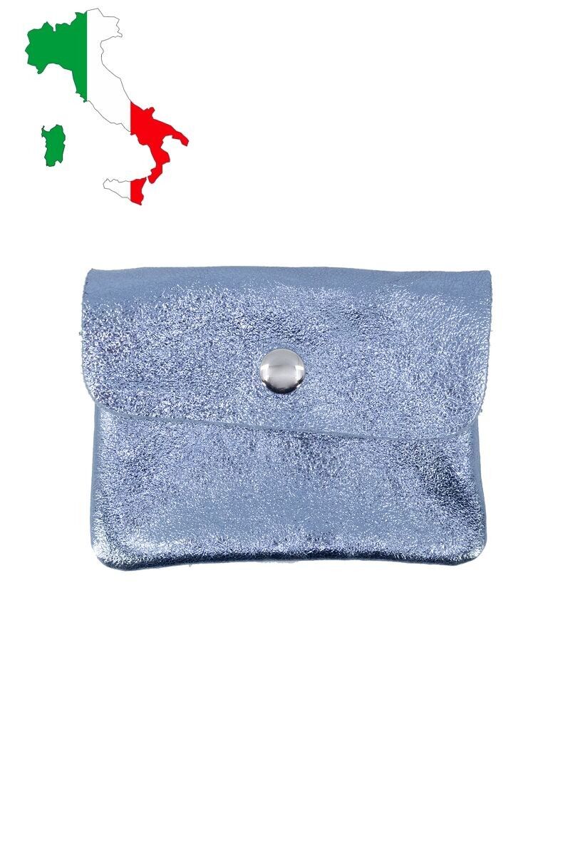 Petit porte monnaie en cuir irisé métallisé pailletté ITP1058