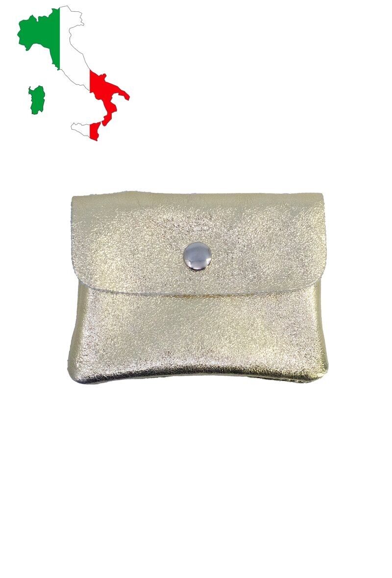 Petit porte monnaie en cuir irisé métallisé pailletté ITP1058