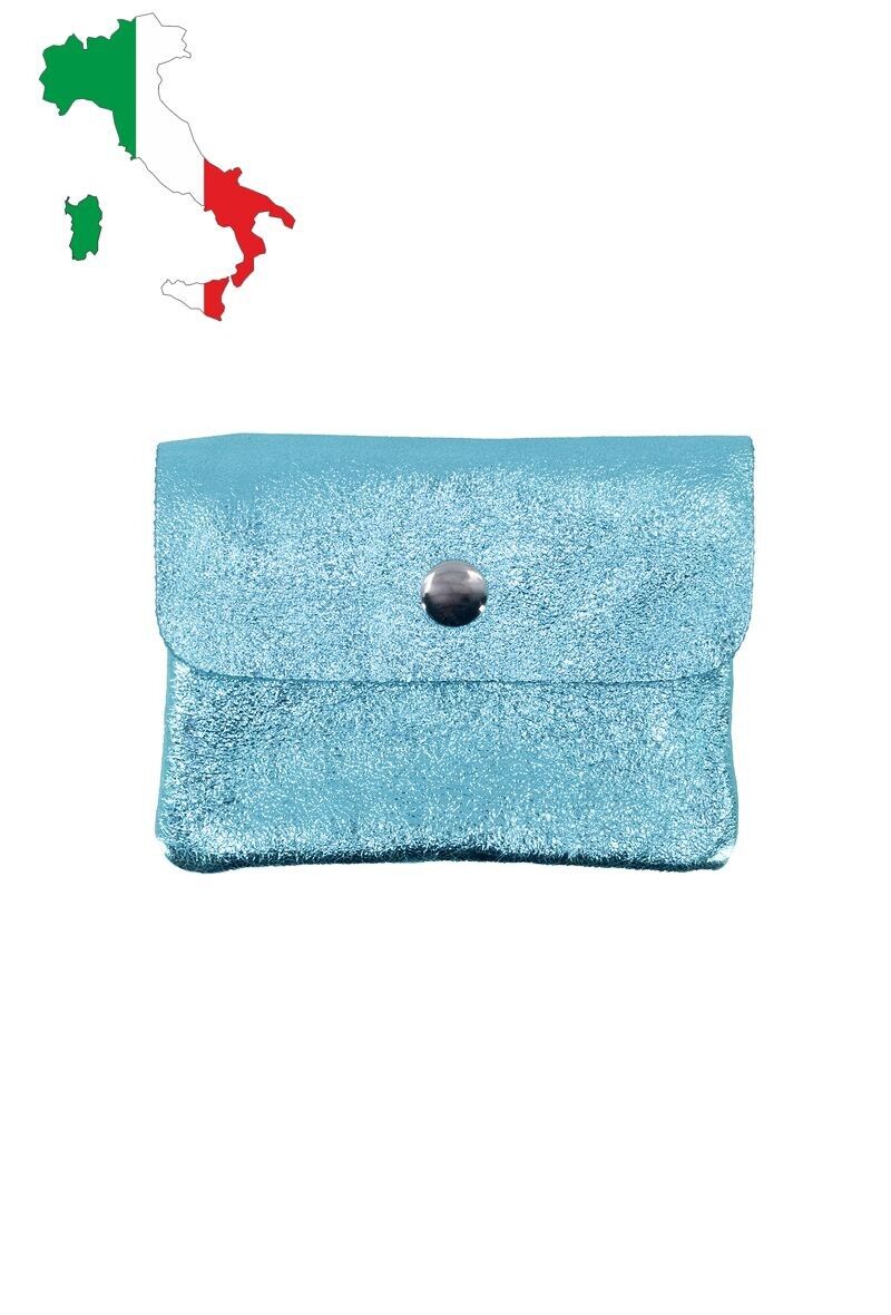 Petit porte monnaie en cuir irisé métallisé pailletté ITP1058