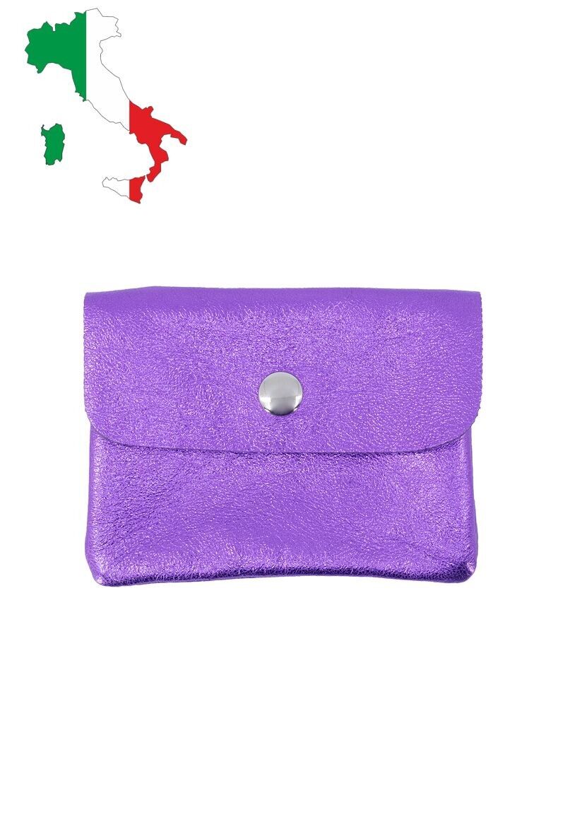Petit porte monnaie en cuir irisé métallisé pailletté ITP1058