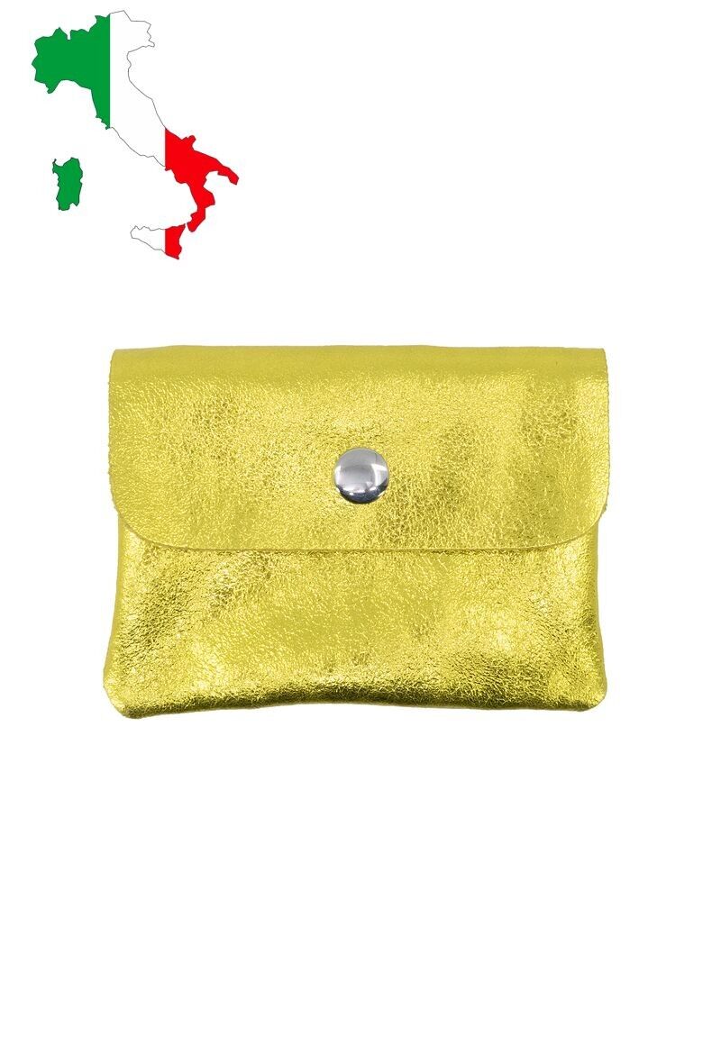 Petit porte monnaie en cuir irisé métallisé pailletté ITP1058