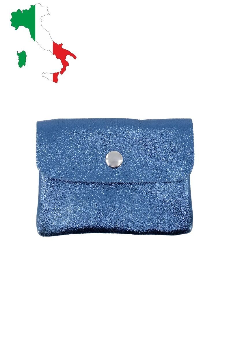 Petit porte monnaie en cuir irisé métallisé pailletté ITP1058