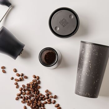 Tasse circulaire 12oz gris et noir d'encre (1 x pack 8) tasse à café réutilisable durable 3