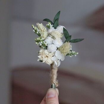 Boutonnière en fleurs séchées Harmonie 2