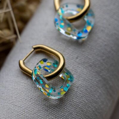 Claire Hoop Earrings - Turquoise