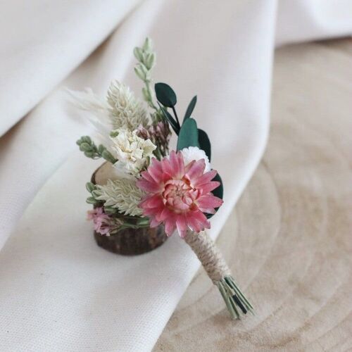 Boutonnière de fleurs séchées Osmose