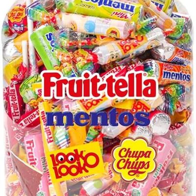 Mega Candy Mix - Assortimento di caramelle Mentos, Chupa-Chups, Look o Look e Fruit-Tella