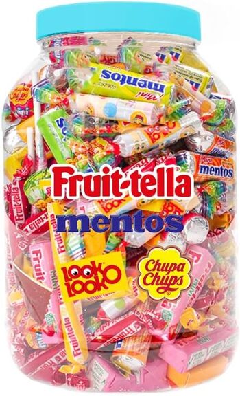 Mega Candy Mix - Assortiment Bonbons Mentos, Chupa-Chups, Look o Look et Fruit-Tella