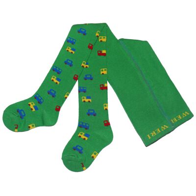 Collant per bambini ,, Minicars ,, Verde
