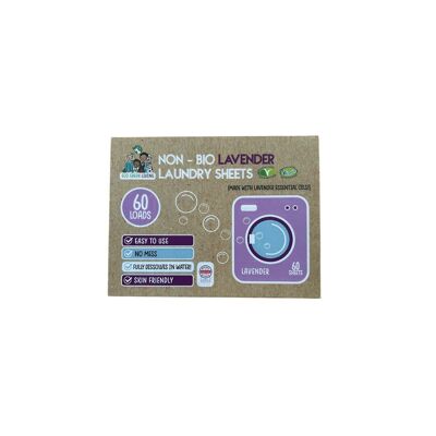 Toallitas de detergente para ropa no biológicas x 60 (lavanda)