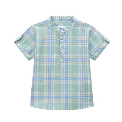 Short-sleeved checkered shirt for boys