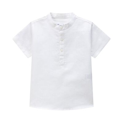 Mandarin collar short-sleeved shirt for boy