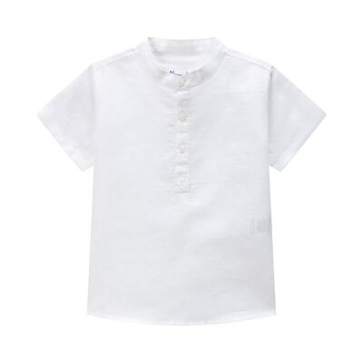 Camicia collo alla coreana maniche corte per bambino