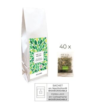 Thé à la menthe française bio - 40 sachets individuels compostables