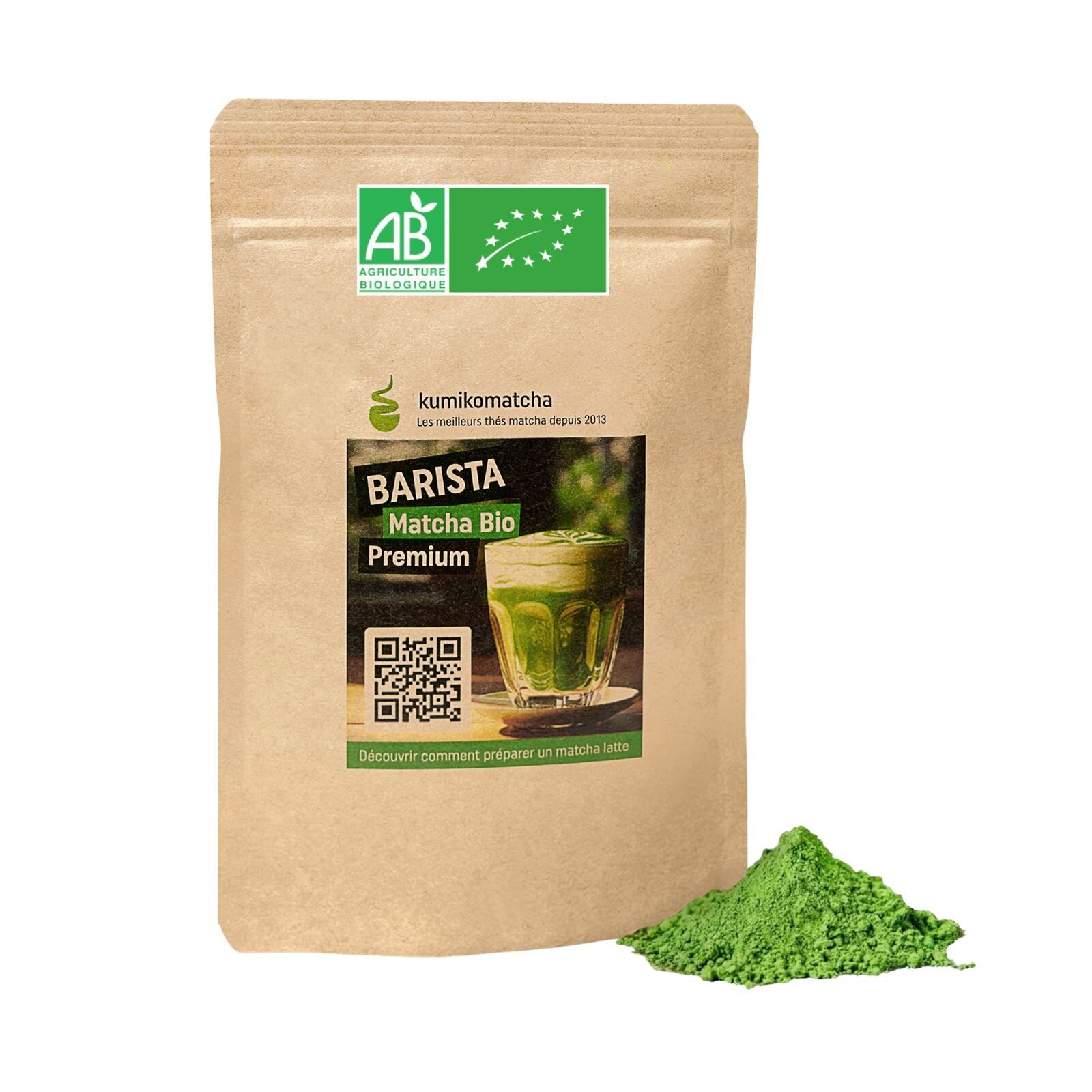 Matcha orgánico premium Barista para latte 200 g - Certificado orgánico - Preparación culinaria creativa y para latte