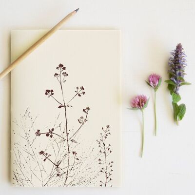 Cuaderno de flores hecho a mano “Prado de verano” • Colección Empreintes • A5