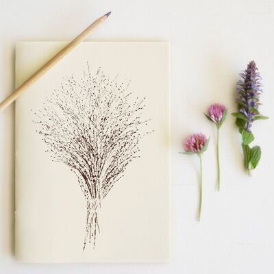 Cuaderno de flores hecho a mano "Graminée panicum" • Colección Empreintes • A5