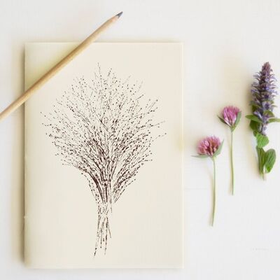Cuaderno de flores hecho a mano "Graminée panicum" • Colección Empreintes • A5