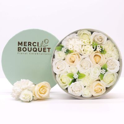 Fleurs de Savon -Bouquet Rond- Blanc/Ivoire