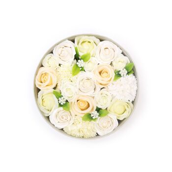 Fleurs de Savon -Bouquet Rond- Blanc/Ivoire 2