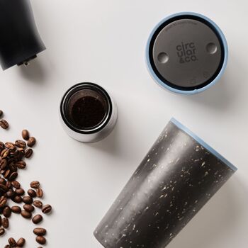 Tasse circulaire 12oz gris et bleu Rockpool (1 x pack 8) tasse à café réutilisable durable 3