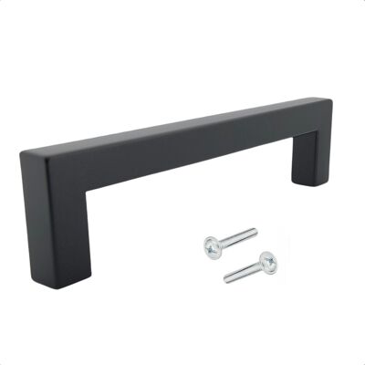 Furniture handle / Kitchen handle Dallas 128 mm Stainless Steel Black