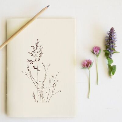 Carnet artisanal "Fleurs sauvages" • collection Empreintes • A5