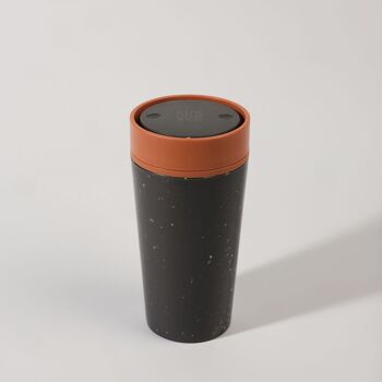 Tasse circulaire 12oz gris et orange coucher de soleil (1 x pack 8) tasse à café réutilisable durable 2