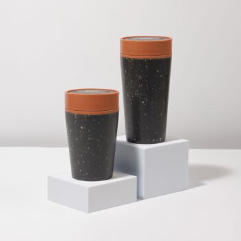 Tasse circulaire 12oz gris et orange coucher de soleil (1 x pack 8) tasse à café réutilisable durable 4