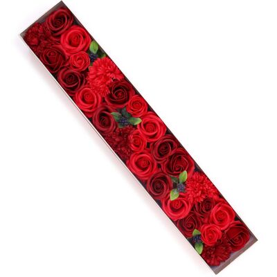 Soap Flowers - Long Bouquet - Bright Red