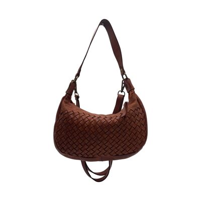 BOLSO DE HOMBRO DE PIEL LAVADA JULIETTE COGNAC