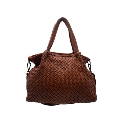 BORSA A TRACOLLA MANON IN PELLE LAVATA COGNAC