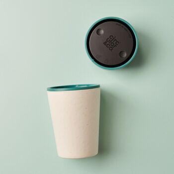 Tasse circulaire 8oz craie et vert aigue-marine (1 x pack 8) tasse à café réutilisable durable 3