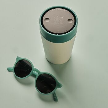 Tasse circulaire 8oz craie et vert aigue-marine (1 x pack 8) tasse à café réutilisable durable 4